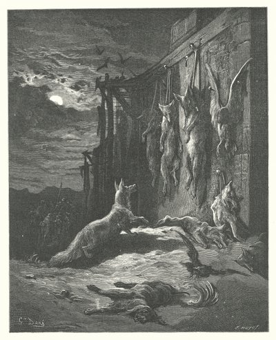 De fabels van La Fontaine: De Engelse vos (gravure) door Gustave Dore