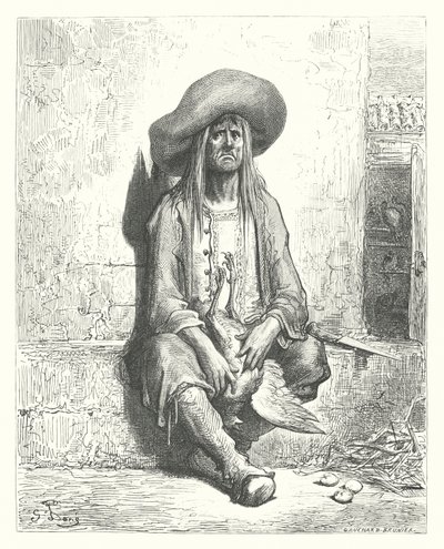 De fabels van La Fontaine: De kip met de gouden eieren (gravure) door Gustave Dore