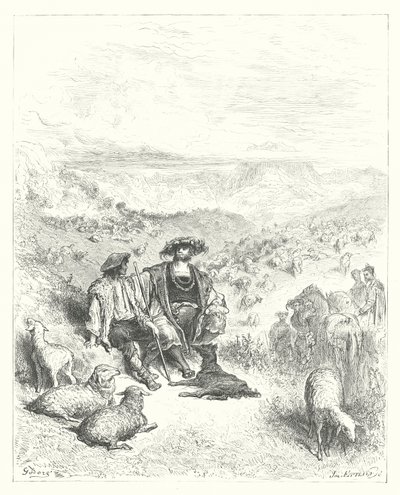 De Fabels van La Fontaine: De Herder en de Koning door Gustave Dore