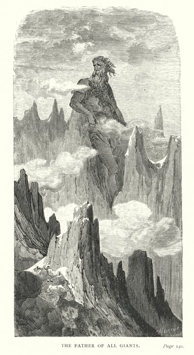 De vader van alle reuzen (gravure) door Gustave Dore