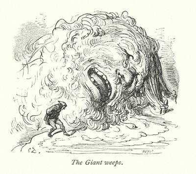 De reus huilt (gravure) door Gustave Dore
