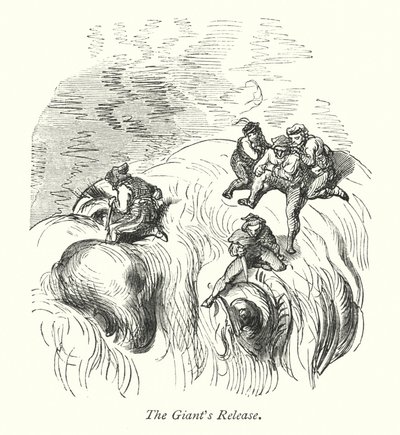 De bevrijding van de reus (gravure) door Gustave Dore