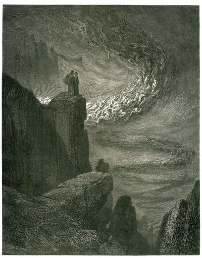 De hel van Dante Alighieri (de Goddelijke Komedie) geïllustreerd door Gustave Doré. Franse editie van 1861. 