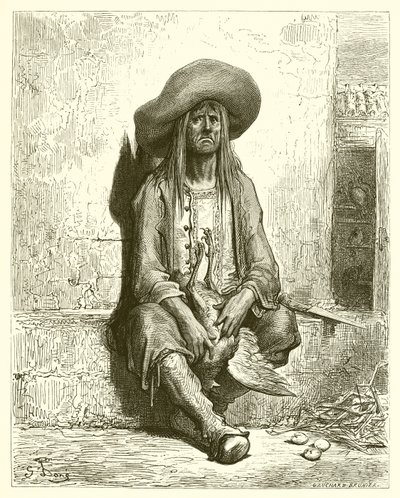 De kip met de gouden eieren (La Fontaine) door Gustave Dore