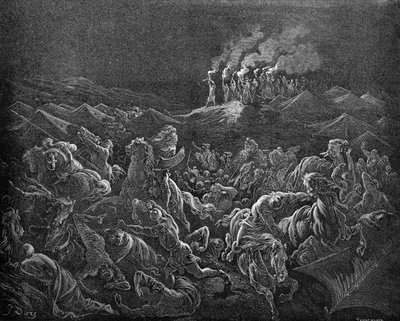 De Midianieten op de vlucht - Bijbel door Gustave Dore