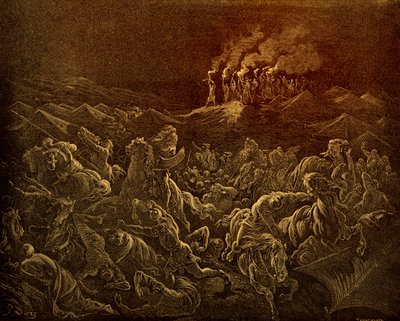De Midianieten op de vlucht door Doré - Bijbel door Gustave Dore