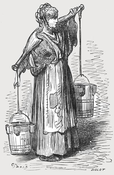 De melkmeid, 1872 door Gustave Dore