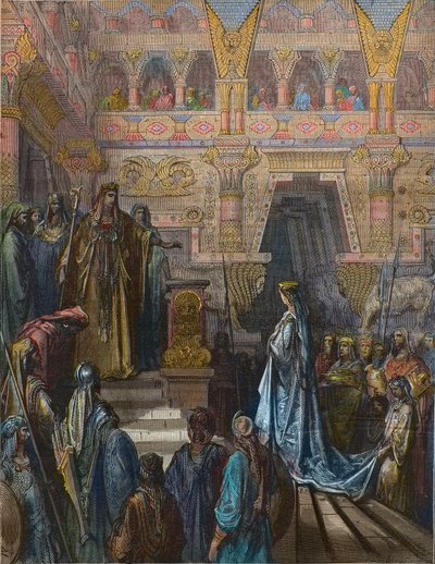 De koningin van Sheba voor Salomo Gegraveerd door Gustave Dore door Gustave Dore