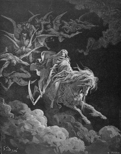 De Visie van de Dood (gegraveerd door Heliodore Joseph Pisan) door Gustave Dore