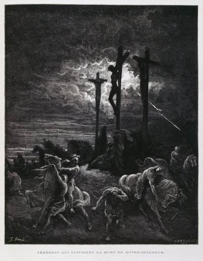 De kruisiging van Christus, Illustratie uit de Dore Bijbel door Gustave Dore