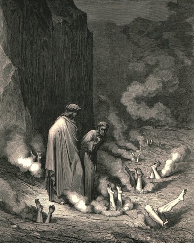Daar stond ik als de monnik, die een ellendeling biecht voor moord, ca. 1890 door Gustave Dore