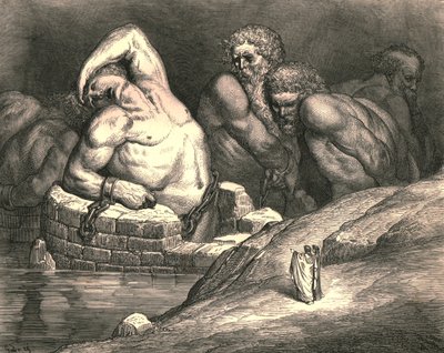 Deze trotse wilde zijn kracht tegen de almachtige Jove beproeven, ca. 1890 door Gustave Dore