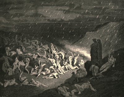 Onophoudelijk was het spel van ellendige handen, c1890 door Gustave Dore