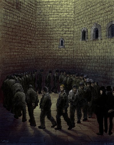 Victoriaanse gevangenis in Londen door Gustave Dore