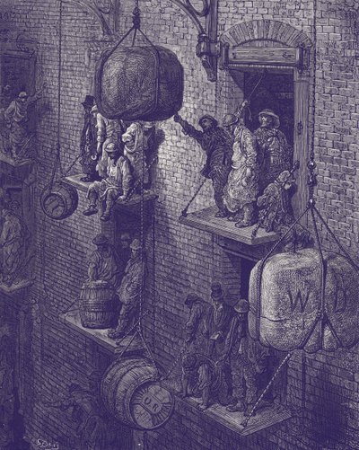 Victoriaans Londens pakhuis door Gustave Dore