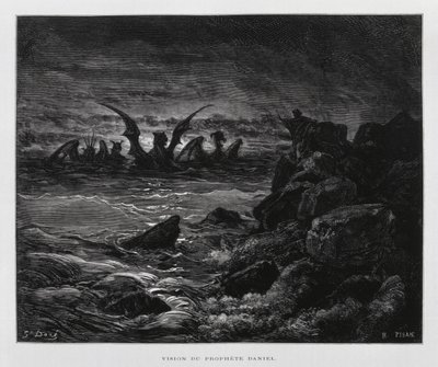 Visioen van de profeet Daniël, Illustratie uit de Dore Bijbel door Gustave Dore