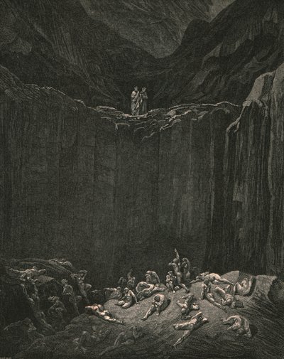 ...alles-doorzoekende Gerechtigheid, veroordeelt de vervalsers, c1890 door Gustave Dore