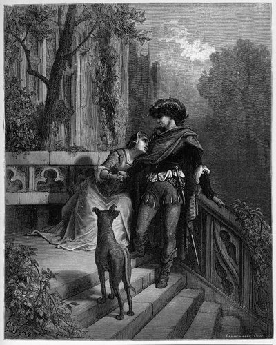 De twee duiven - uit "Fabels" van Jean de La Fontaine door Gustave Dore