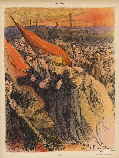 Industriële staking: De Exodus door Gustave Flasschoen