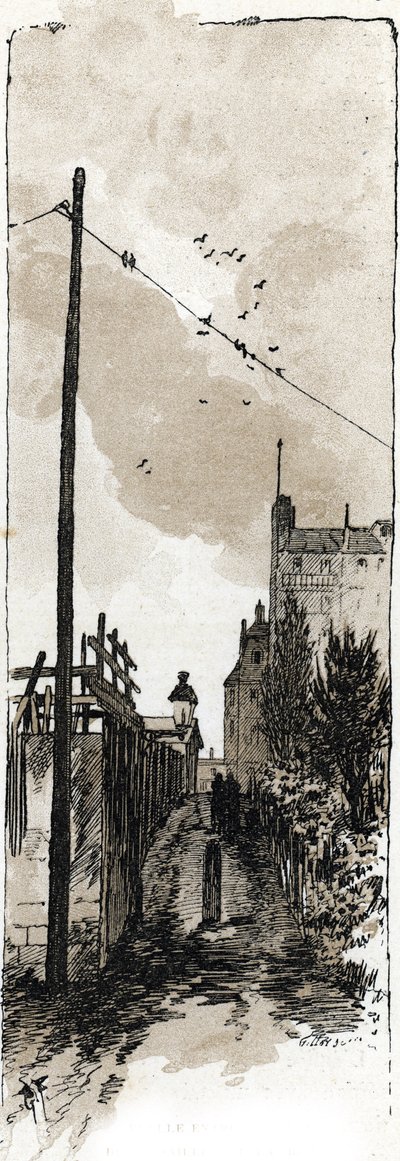 Steeg tussen de avenue de Versailles en de oever van de Seine, Auteuil, Parijs door Gustave Fraipont
