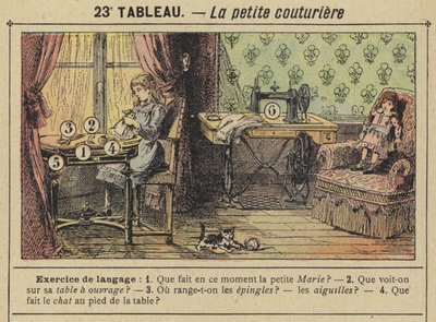 Het kleine naaistertje (kleur litho) door Gustave Fraipont