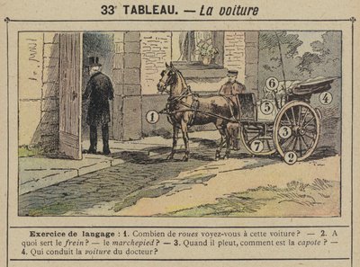 De wagen (kleur litho) door Gustave Fraipont