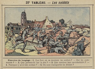 De soldaten (kleur litho) door Gustave Fraipont