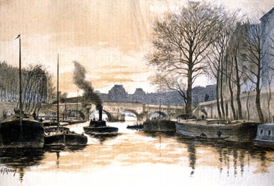Parijs, Seine en de Pont Neuf door Gustave Fraipont