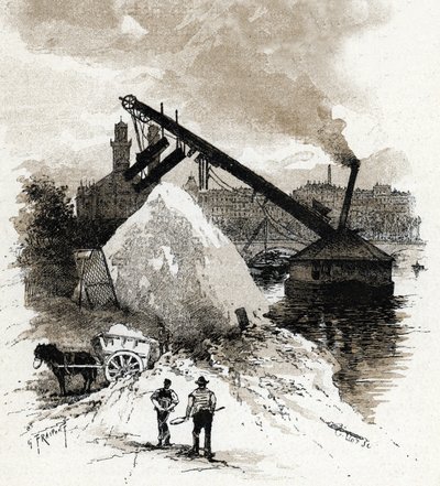 Zandzevers op de oever van de Seine nabij pont de l