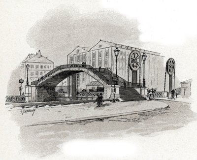 Uitzicht op de hefbrug van de rue de Crimee, Bassin de l