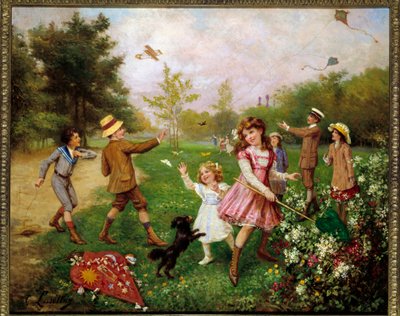 De vlinderjacht door Gustave Francois Lasellaz