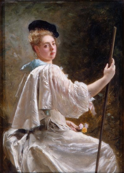 Dame met een Staf, c.1895 door Gustave Jacquet