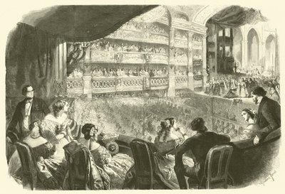 Een galavoorstelling in de opera (gravure) door Gustave Janet