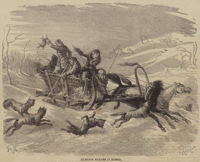 Wolvenjacht in Rusland door Gustave Janet
