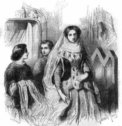 Portret van Jeanne de Montmorency, dochter van Bouchard 1e de Marly. 13e-14e eeuw. Gravure door Gustave Janet door Gustave Janet