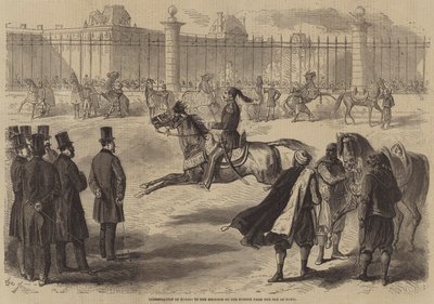 Presentatie van Paarden aan de Keizer van Frankrijk door de Bey van Tunis door Gustave Janet