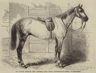 Sir George Browns grijze hengst, Alma door Gustave Janet