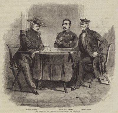 De Oorlogsraad voorafgaand aan de Laatste Aanval op Sebastopol door Gustave Janet