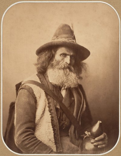 [Een Italiaanse straatmuzikant] door Gustave Le Gray