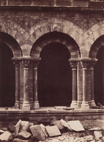 Kathedraal van Notre-Dame, Detail van de Klooster Arcade, Le Puy door Gustave Le Gray