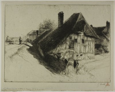 Laaggelegen boerenwoning, Troyes door Gustave Leheutre