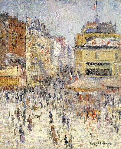 Bastille Dag op Rue de Clignancourt, Parijs door Gustave Loiseau