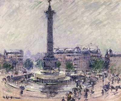 Parijs, Place de la Bastille, c.1922 door Gustave Loiseau