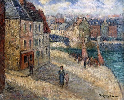 Kade in Dieppe door Gustave Loiseau
