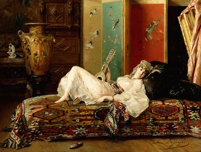Een Liggende Odalisk door Gustave Léonard de Jonghe