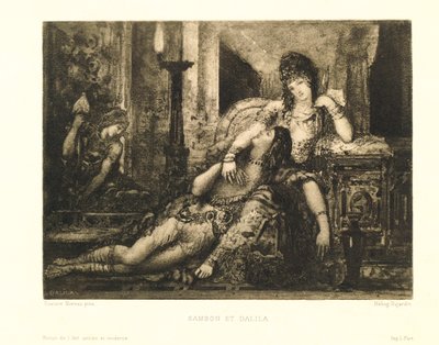 Simson en Delila door Gustave Moreau (1826-1898), heliografie door Gustave Moreau