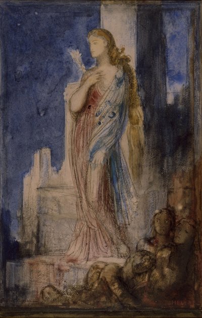 Helena op de wallen van Troje door Gustave Moreau