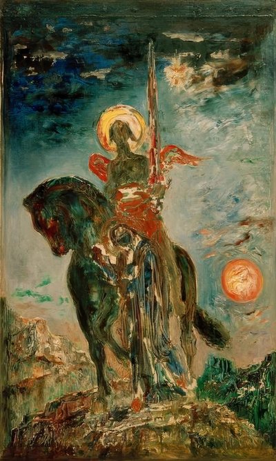 Het lot en de engel des doods door Gustave Moreau