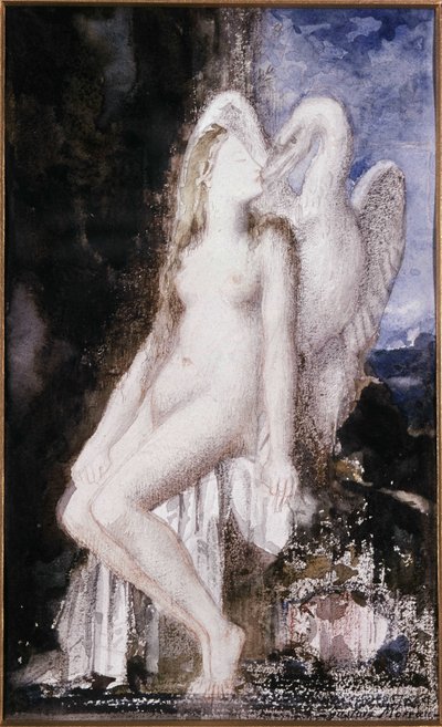 Leda en de zwaan. Tekening door Gustave Moreau (1826-1898) door Gustave Moreau