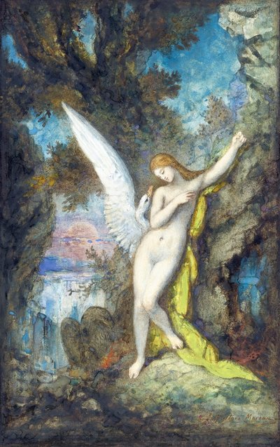Leda en de zwaan door Gustave Moreau